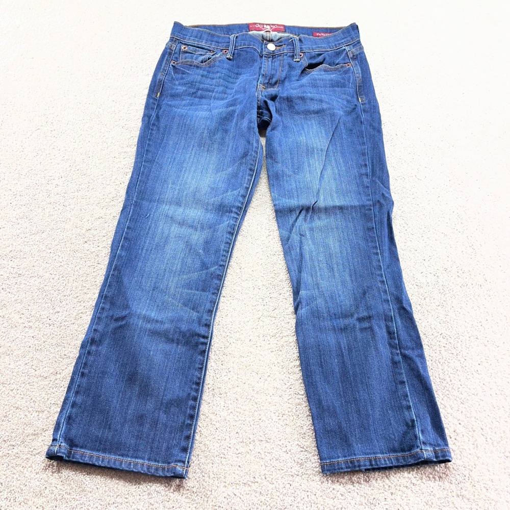 Lucky Brand Sweet 'N Crop Jeans Womens 4/27 Blue Medium Wash Mid Rise Straight